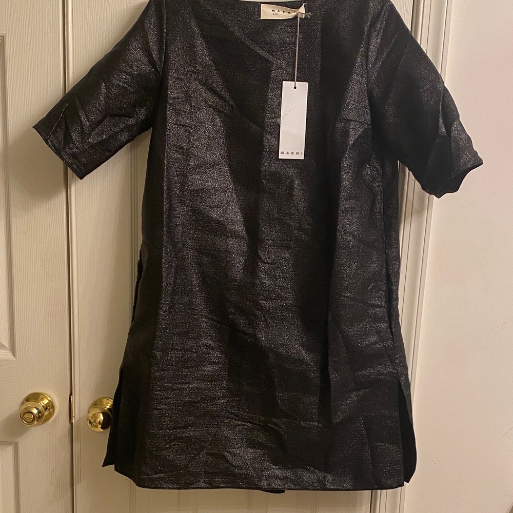 Marni Authentic Shimmering Black Mini Dress - Picture 4 of 9